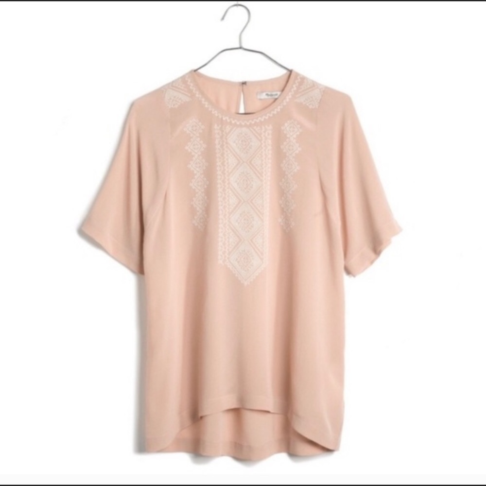 MADEWELL: Silk blouse with embroidery